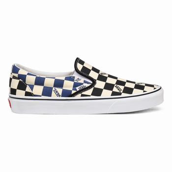 Férfi Vans Big Check Classic Slip-on Cipő VA4698510 Fekete/Sötétkék